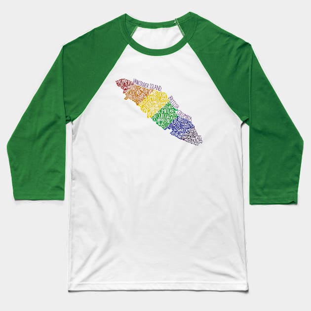 Vancouver Island Cities - Pride! Baseball T-Shirt by Wild Coast Creative